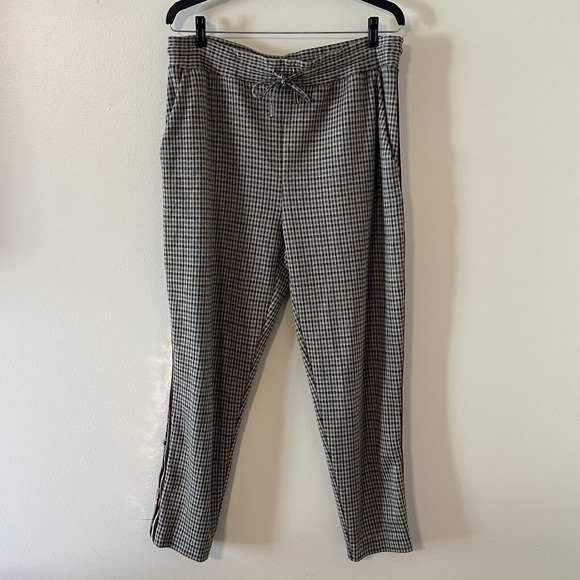 Maeve by Anthropologie Pants - Anthropologie Maeve Bettie Sequin Tuxedo Trousers Pull On Drawstring Sz M *READ*